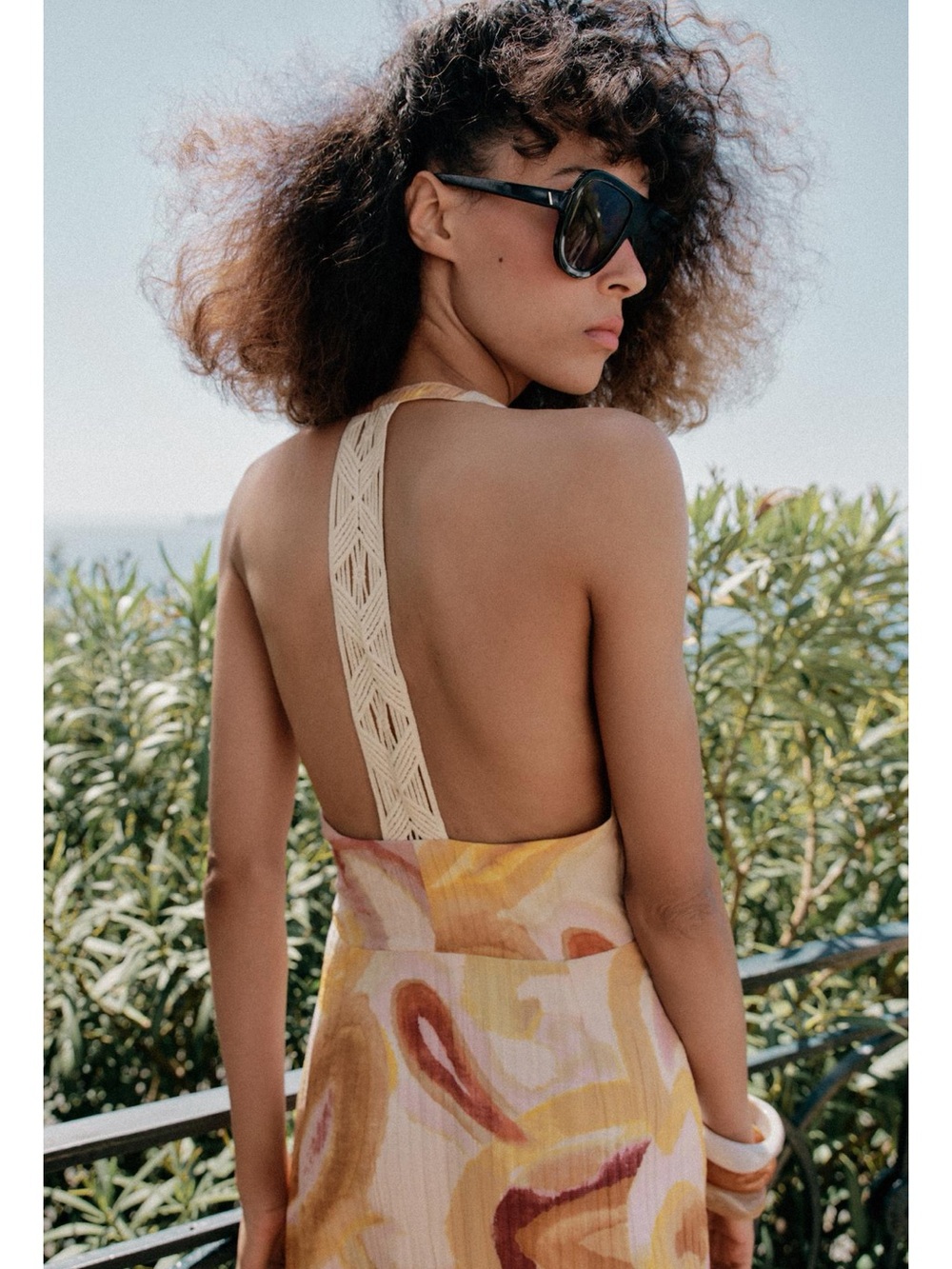 Zara Multicolored Printed With Combination Back Midi Dress - Picture 7 of 10